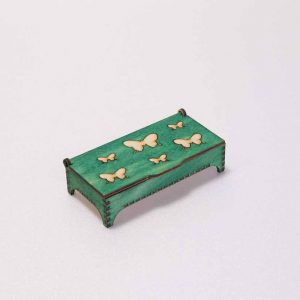 Lepkés ékszertartó fa doboz