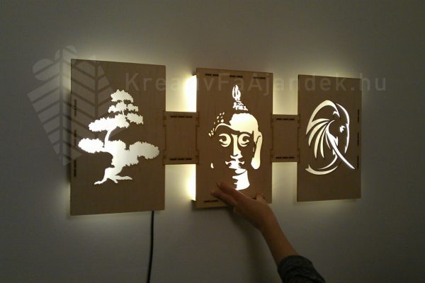 Buddha, keleti stílusú - Világító falikép - Image 2