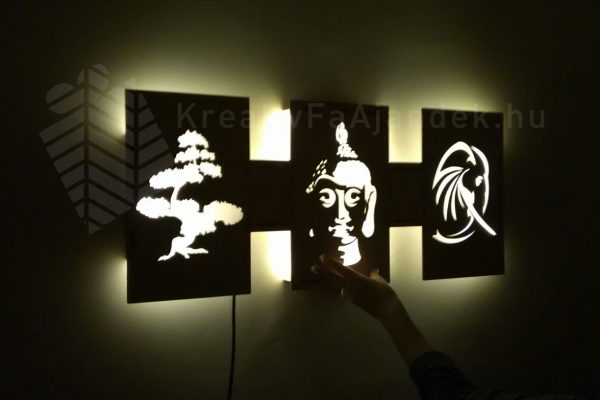 Buddha, keleti stílusú - Világító falikép