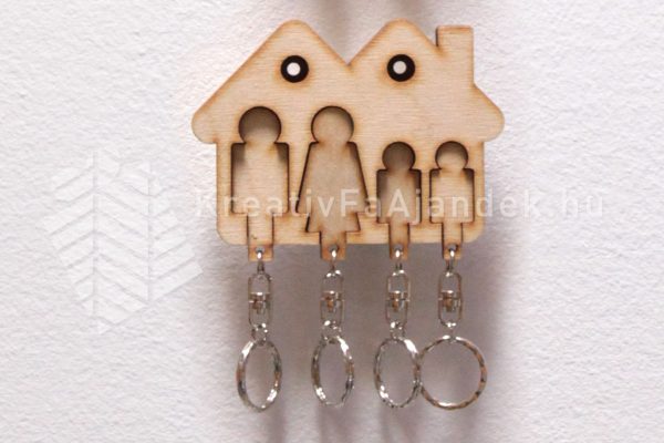 Családi figurás - Fali kulcstartó