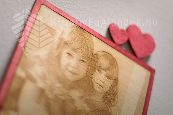 Szíves keretes fénykép gravírozás