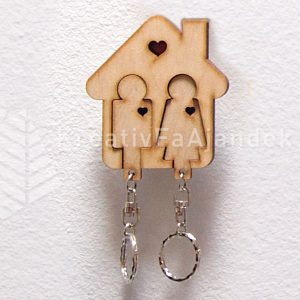 Szíves páros - Fali kulcstartó