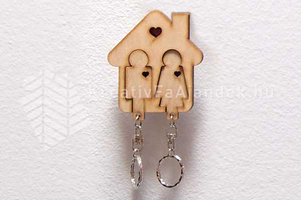 Szíves páros - Fali kulcstartó