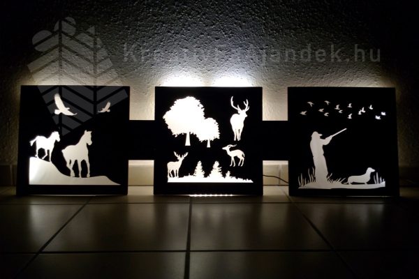 Vadászos - Világító falikép