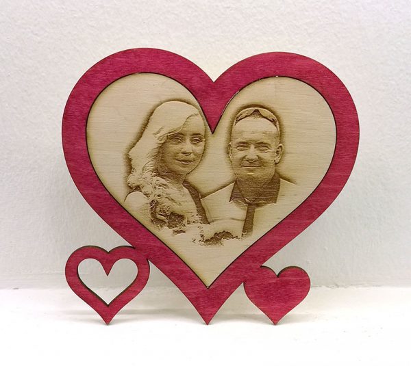 Szív alakú fényképes gravírozás