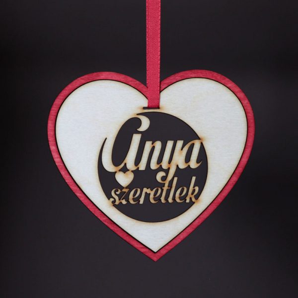 Szív, pácolt - Anya szeretlek felirattal