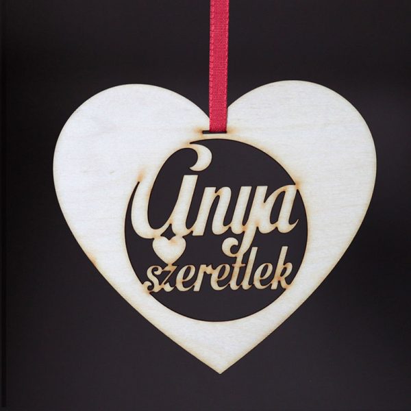 Szív - Anya szeretlek felirattal