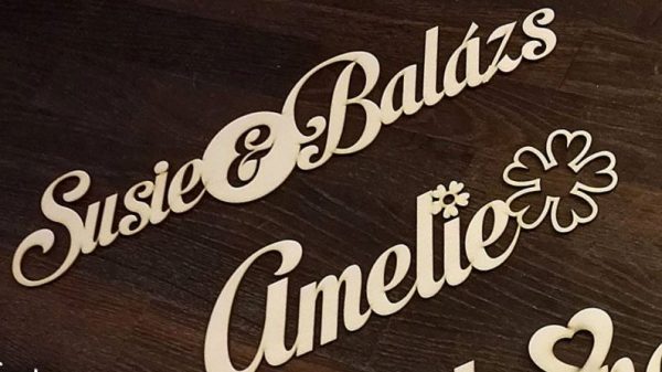 Egyedi fa lézervágott név - Image 2