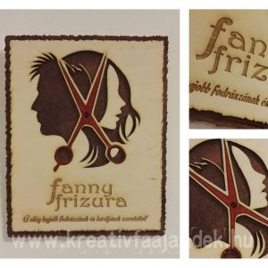 Lézervágott fa cégtábla III.