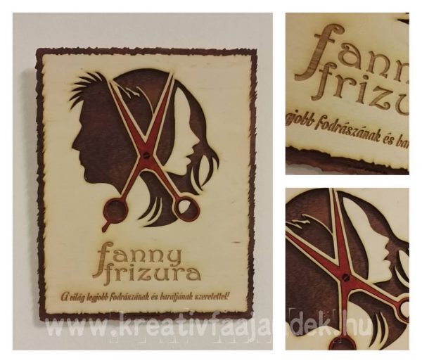 Lézervágott fa cégtábla III.