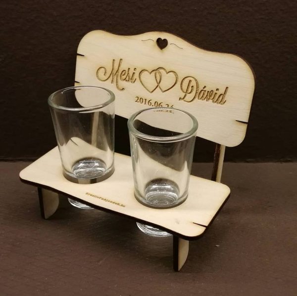 Pohártartó pad - esküvői verzió