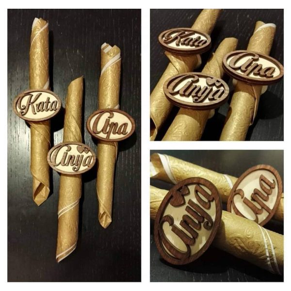 Egyedi névre szóló szalvétagyűrű