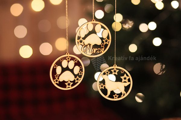 Névre szóló karácsonyfadísz kutyabarátoknak